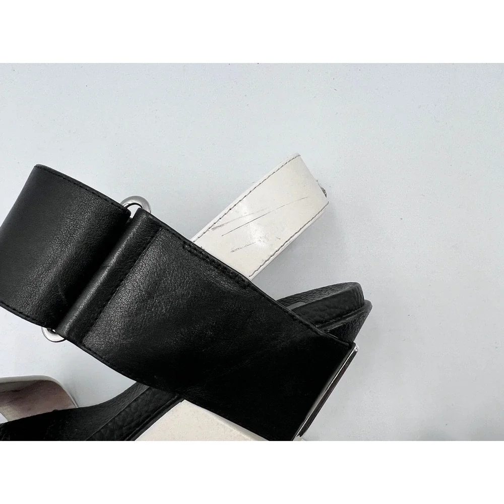 United Nude Delta Wedge Sandals Womens 38 Black White Good Architectural